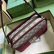 Gucci Mini GG Canvas Shoulder Bag Wine 21.5x14x7cm - 5