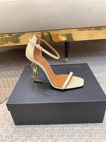 YSL Opyum Heels Leather White 10cm