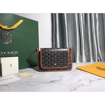 Goyard Plumet Crossbody Bag Black Tan 20.5x2.5x14cm