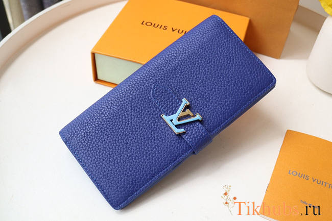 Louis Vuitton LV Vertical Wallet Blue 19.5x10cm - 1