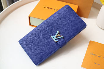 Louis Vuitton LV Vertical Wallet Blue 19.5x10cm
