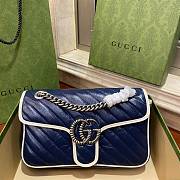 Gucci GG Marmont Small Shoulder Bag Blue 26×15×7cm - 1