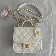 Chanel Mini Flap Bag Caviar White Gold 15x6x15cm - 1