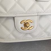 Chanel Mini Flap Bag Caviar White Gold 15x6x15cm - 3