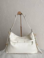 Givenchy Voyou Medium Leather Shoulder Bag White 36.5x27x32cm - 3