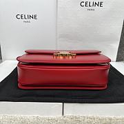 Celine Triomphe Bag In Shiny Calfskin Red 22.5x16.5x7cm - 6