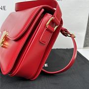 Celine Triomphe Bag In Shiny Calfskin Red 22.5x16.5x7cm - 4