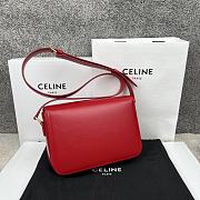 Celine Triomphe Bag In Shiny Calfskin Red 22.5x16.5x7cm - 2