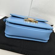 Celine Triomphe Bag In Shiny Calfskin Blue 22.5x16.5x7cm - 6