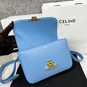 Celine Triomphe Bag In Shiny Calfskin Blue 22.5x16.5x7cm - 3