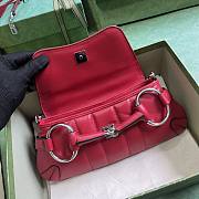 Gucci Horsebit Chain Small Shoulder Bag Red 27x11.5x5cm - 4