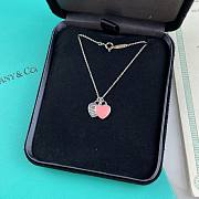 Tiffany & Co Necklace Double Heart Pink  - 1