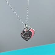 Tiffany & Co Necklace Double Heart Pink  - 3