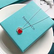 Tiffany & Co Necklace Double Heart Red - 1