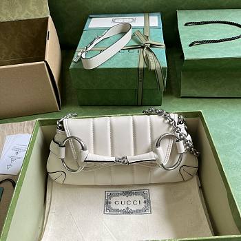 Gucci Horsebit Chain Small Shoulder Bag White 27x11.5x5cm