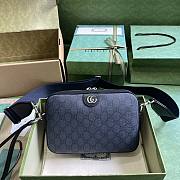 Gucci Ophidia GG Shoulder Bag Blue Black 23.5x16x4.5cm - 1