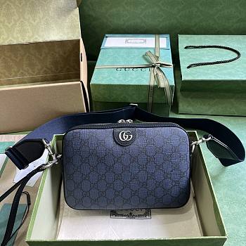 Gucci Ophidia GG Shoulder Bag Blue Black 23.5x16x4.5cm