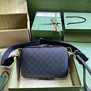 Gucci Ophidia GG Shoulder Bag Blue Black 23.5x16x4.5cm - 5
