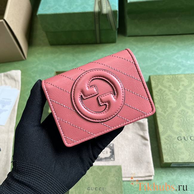 Gucci Blondie Card Case Wallet Pink 11x8.5x3cm - 1