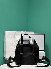 Prada Re-Nylon Brushed Leather Backpack Black 25x20.5x11.5cm - 3