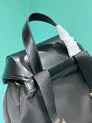 Prada Re-Nylon Brushed Leather Backpack Black 25x20.5x11.5cm - 5