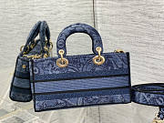 Dior Medium Lady D-joy Bag Denim Blue Albero 26 x 13.5 x 5 cm - 4