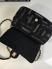 Chanel Large Flap Bag Printed Denim Black 28x16x6cm - 4