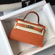 Hermes Mini Kelly Epsom Orange Gold 19cm - 1