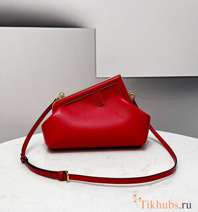 Fendi First Small Red Leather Bag 26x9.5x18cm - 1