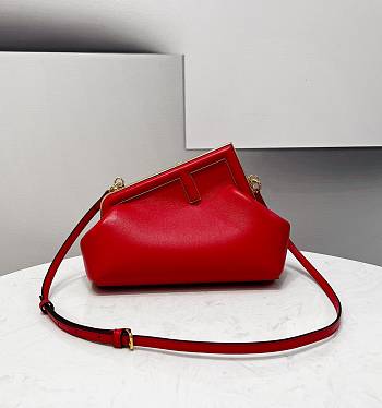 Fendi First Small Red Leather Bag 26x9.5x18cm