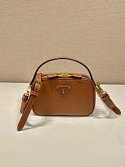 Prada Odette Leather Mini Bag Cognac 18.5x13x6.5cm - 1