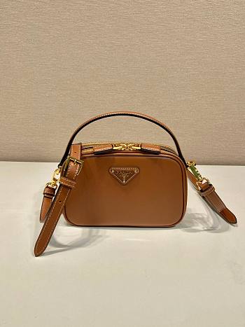 Prada Odette Leather Mini Bag Cognac 18.5x13x6.5cm