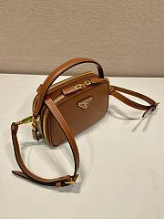 Prada Odette Leather Mini Bag Cognac 18.5x13x6.5cm - 3