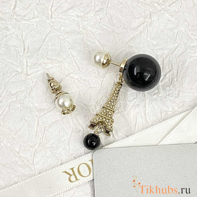 Dior Tribales Earrings Gold White Black Resin - 1