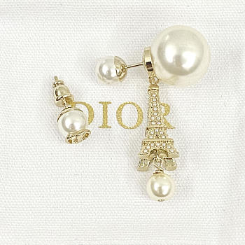 Dior Tribales Earrings Gold-Finish Metal and White