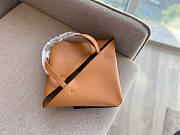 Loewe Puzzle Fold Tote In Shiny Calfskin Tan Black 31.5x25.5x14.5cm - 2