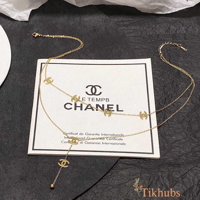 Chanel Logo Necklace Gold - 1