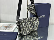 Dior Saddle Tripple Pouch Oblique Blue 23.3 x 16.5 x 4.3 cm - 3