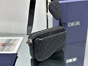 Dior Saddle Tripple Pouch Oblique Black 23.3 x 16.5 x 4.3 cm - 2