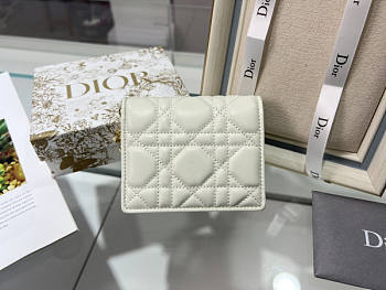 Dior Two-Fold Wallet White 11 x 9 x 3.5 cm