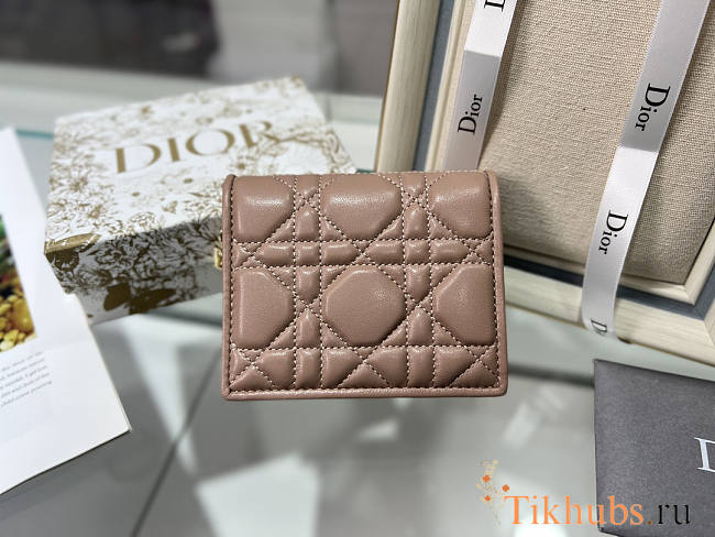 Dior Two-Fold Wallet Rose Pink Size 11 x 9 x 3.5 cm - 1