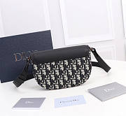 Dior Saddle Pouch With Strap Beige Black Oblique 19.5 x 13 x 4.3 cm - 2