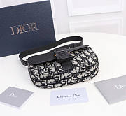 Dior Saddle Pouch With Strap Beige Black Oblique 19.5 x 13 x 4.3 cm - 4