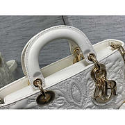 Dior Lady D-joy Latte Lambskin with Ornamental 26 x 13.5 x 5 cm - 6