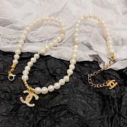 Chanel CC Crystal Pearl Necklace Gold - 4