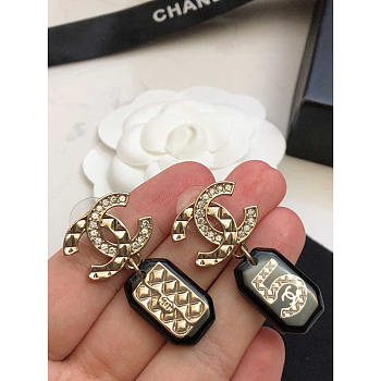Chanel Drop Earrings Metal, Resin