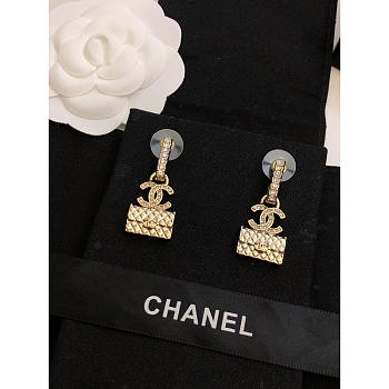 Chanel Pendant Earrings Metal And Crystal