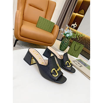 Gucci Women's Slide Sandal With Horsebit Black 8cm