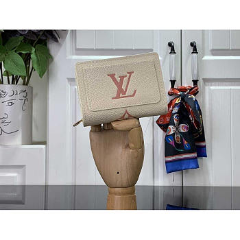 Louis Vuitton LV Cléa Wallet Cream Pink 11 x 8.5 x 3.5 cm