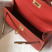 Hermes Mini Kelly Red Gold 19cm - 3